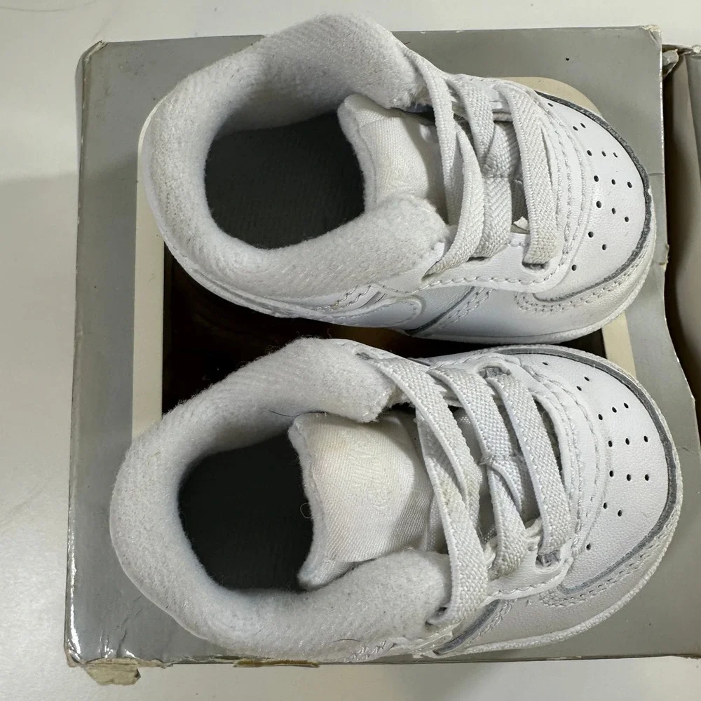 Nike Force 1 Crib CB White White White‎ Infant Sneakers 1c CK2201-100